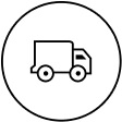 a logo of a delivery truck icon